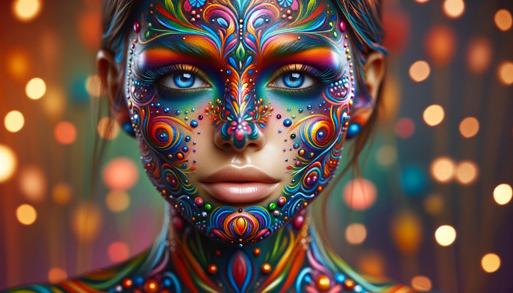 Oil-Based Face Paint on a girl's face