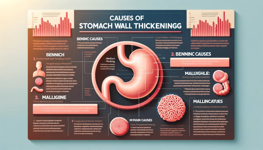Illustration of Causes of Stomach Wall Thickening