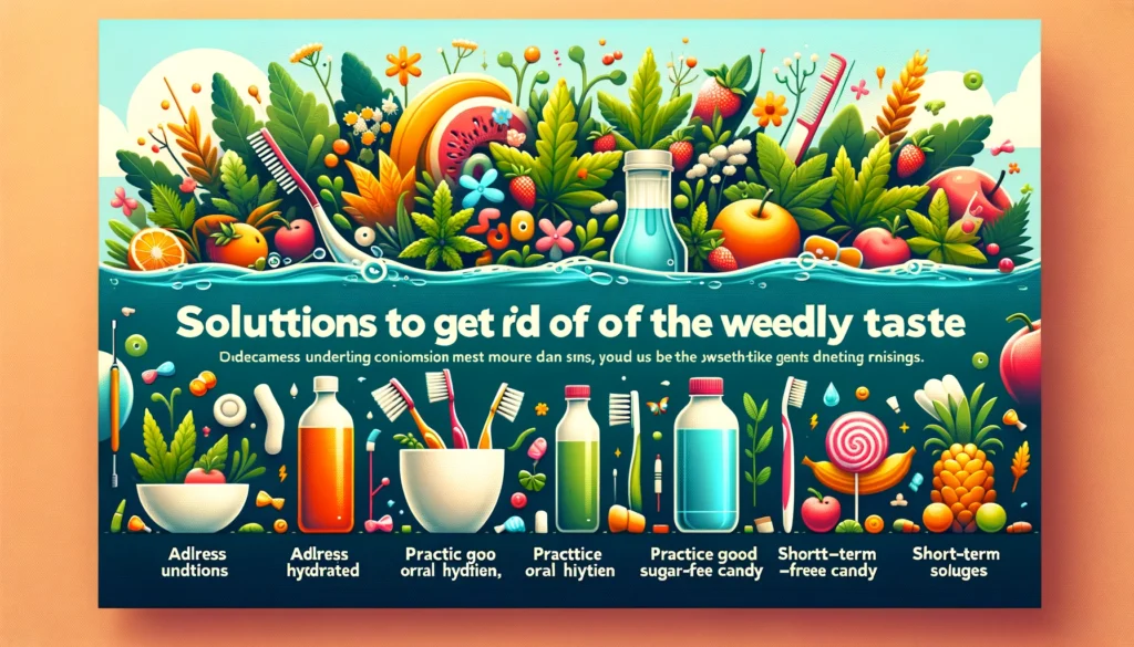 Illustration of Solutions to Get Rid of the Weedy Taste