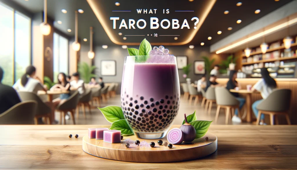 Taro Boba in an restaurant